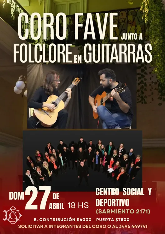 CORO FAVE Y FOLCLORE EN GUITARRAS flyer 18hs